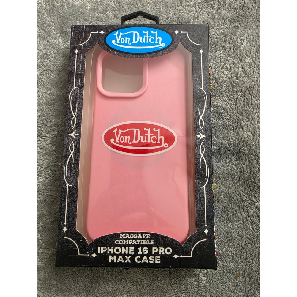 Von Dutch iPhone 16 Pro Max Case MagSafe Compatible Pink Rubber Grip